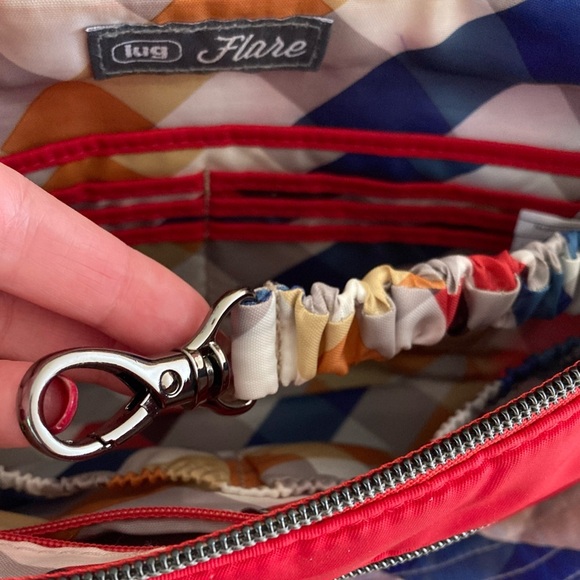 Lug Flare Red RFID Quilted Crossbody with Plaid Printed Removable Strap - Picture 6 of 8